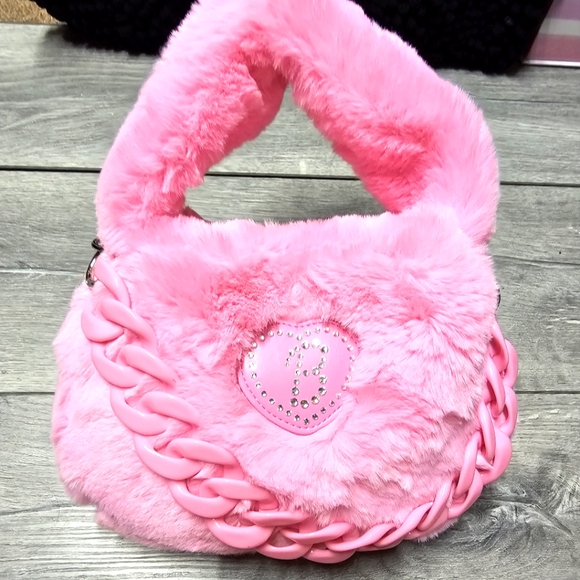Barbie × Miniso Collection Barbie Series Plush Pink Versatile Handbag Purse - Picture 2 of 13